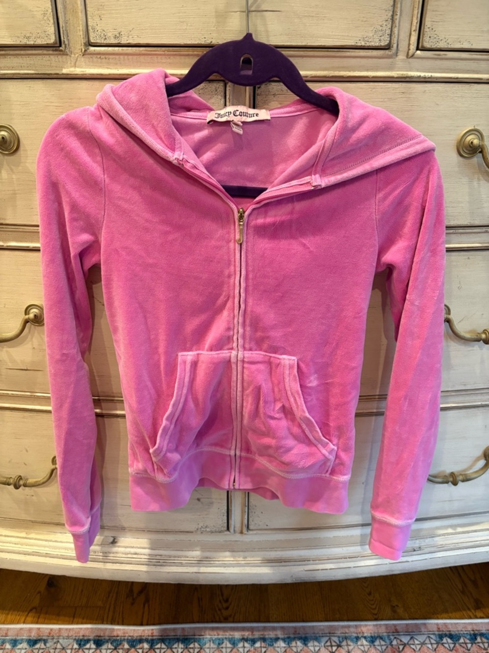 Juicy Couture Pink Velour Full-Zip Hoodie